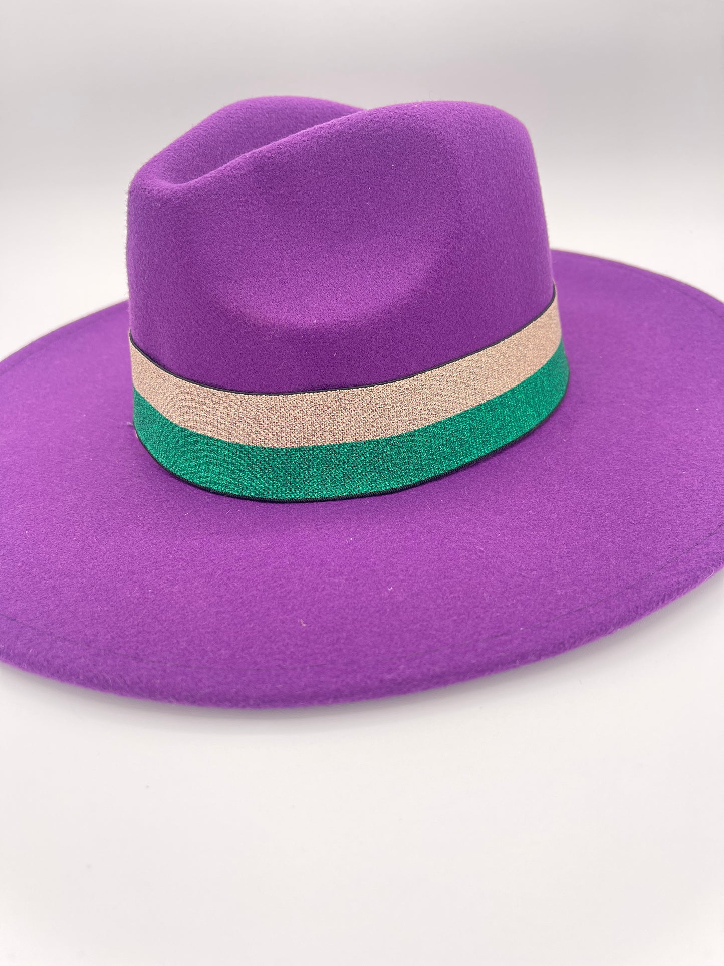 1.5” Green & Gold 2-Stripe Hat Band