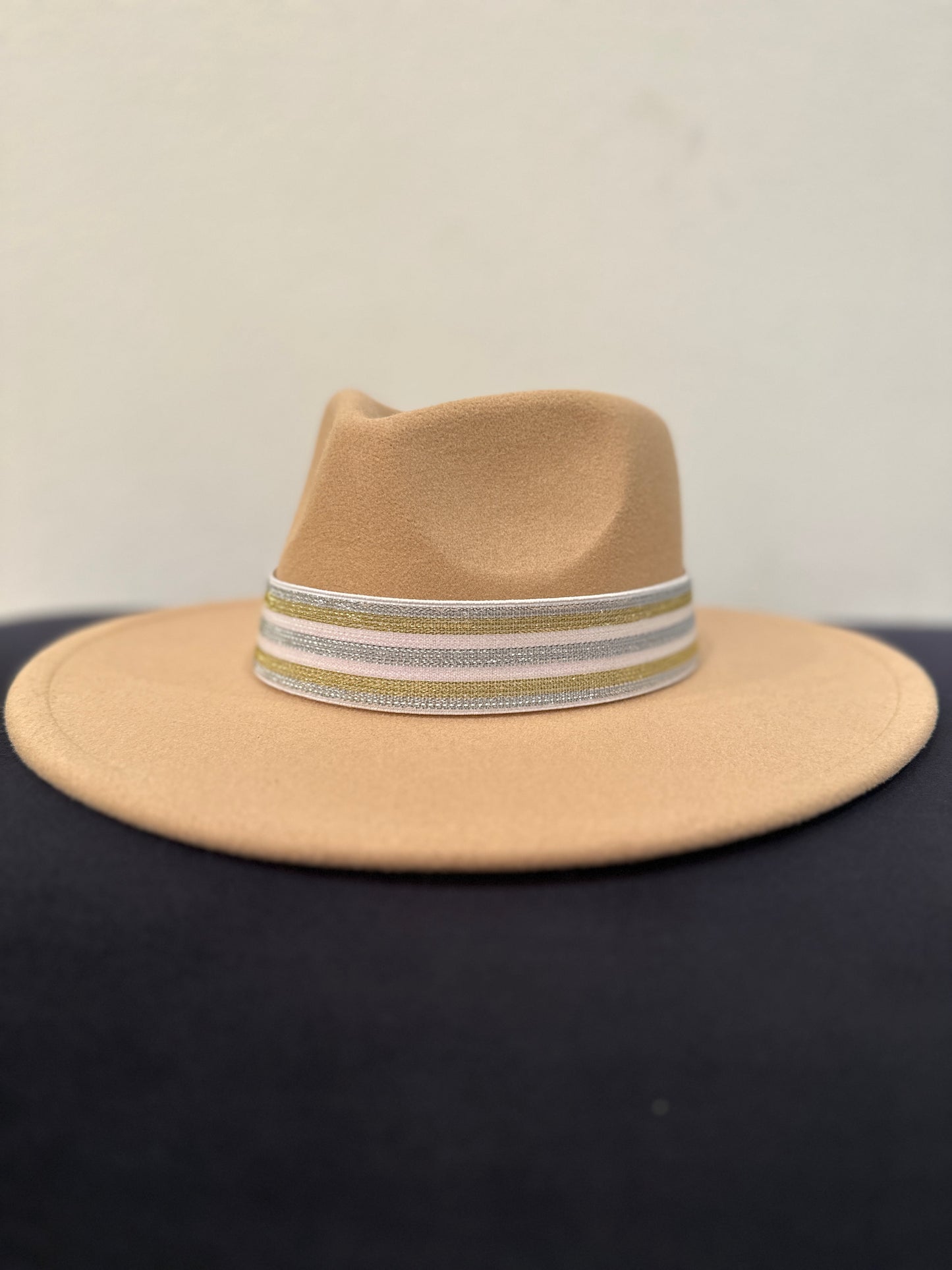 1.5” Silver & Gold Stripes Hat Band