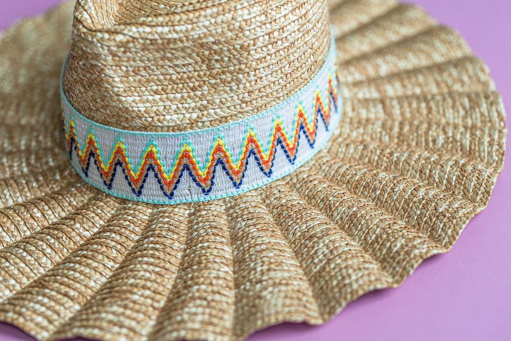 2” Aqua ZigZag Hat Band
