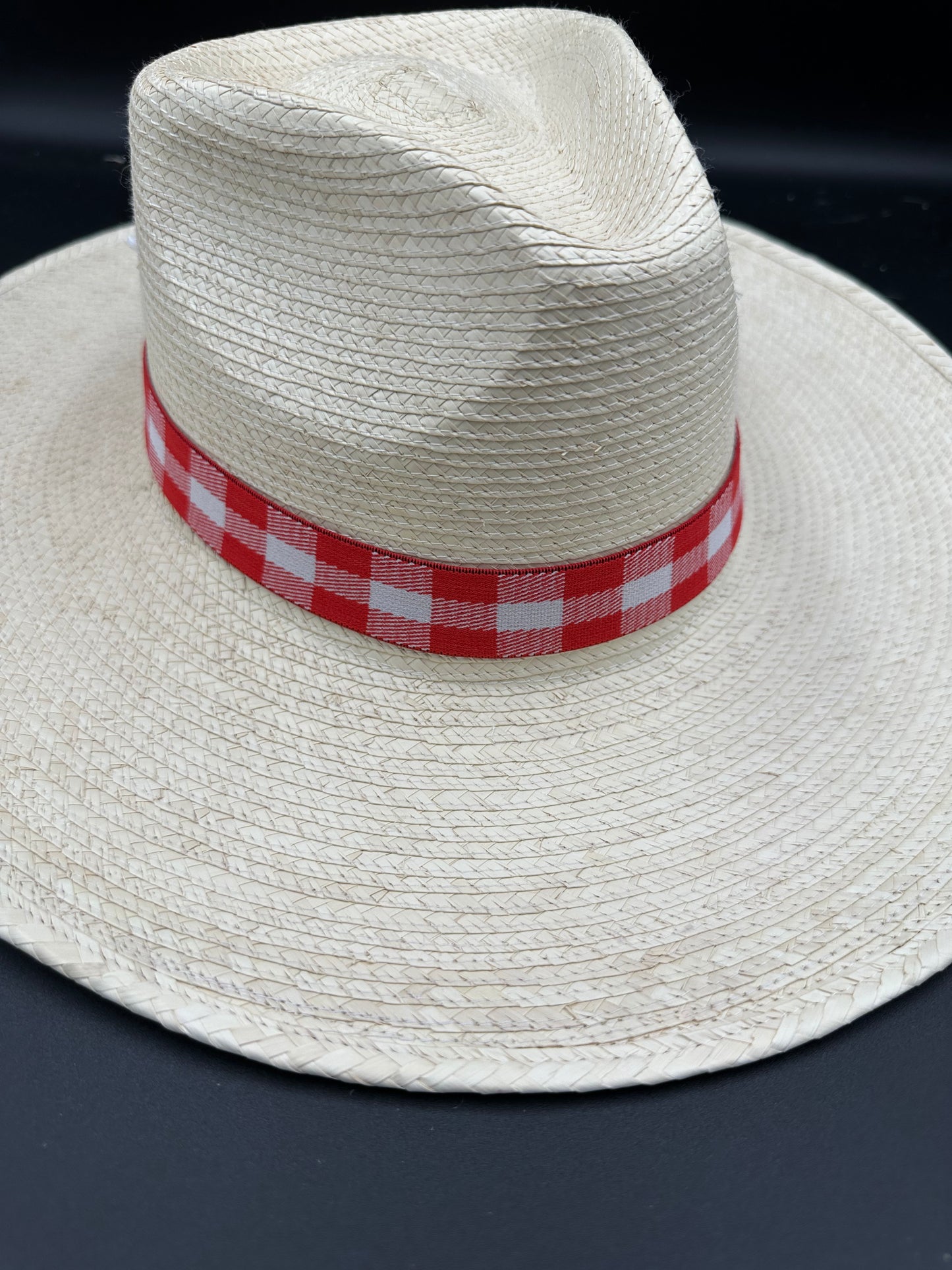 1” Red Gingham Hat Band