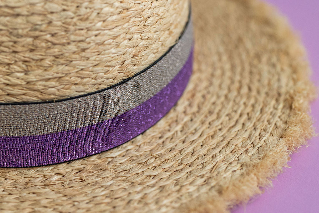 1.5” Purple & Gold 2-Stripe Hat Band
