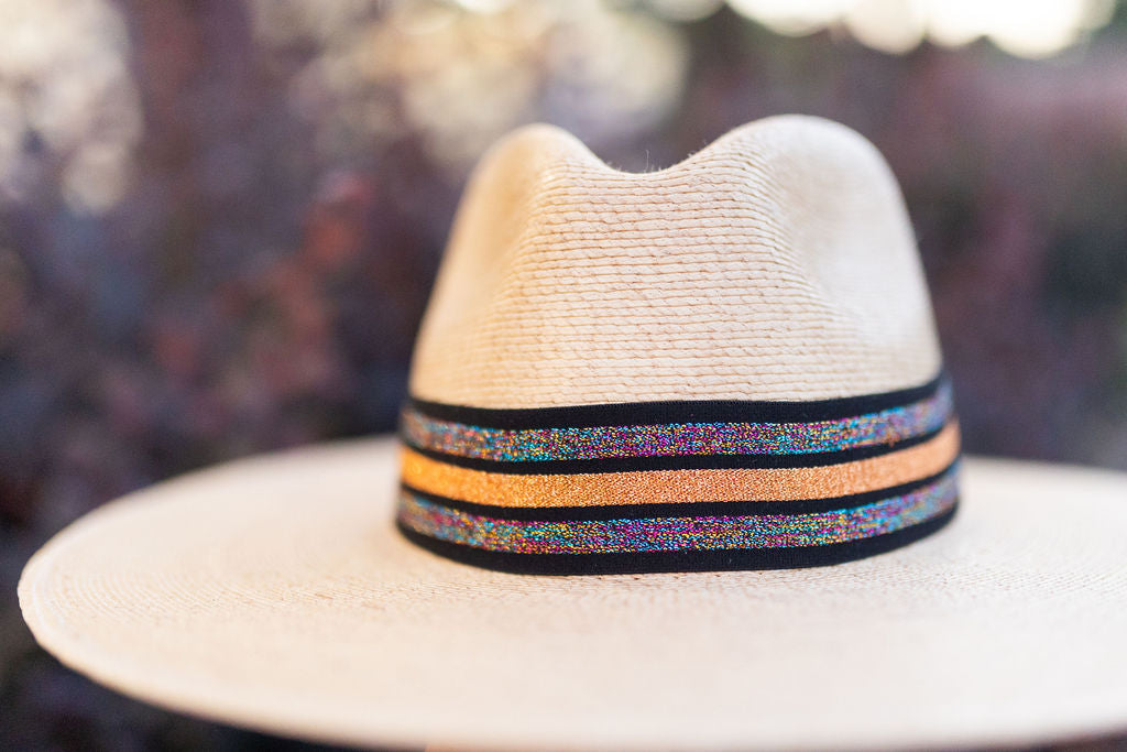 1.5” Black & Copper Striped Hat Band