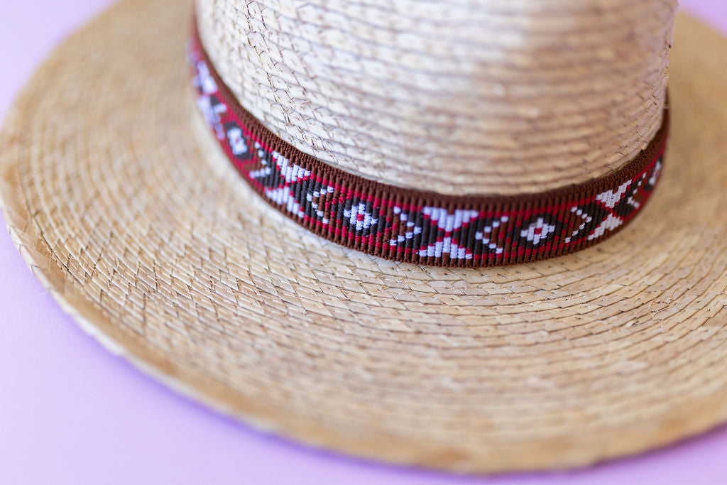 1” Brown and Red Aztec Band