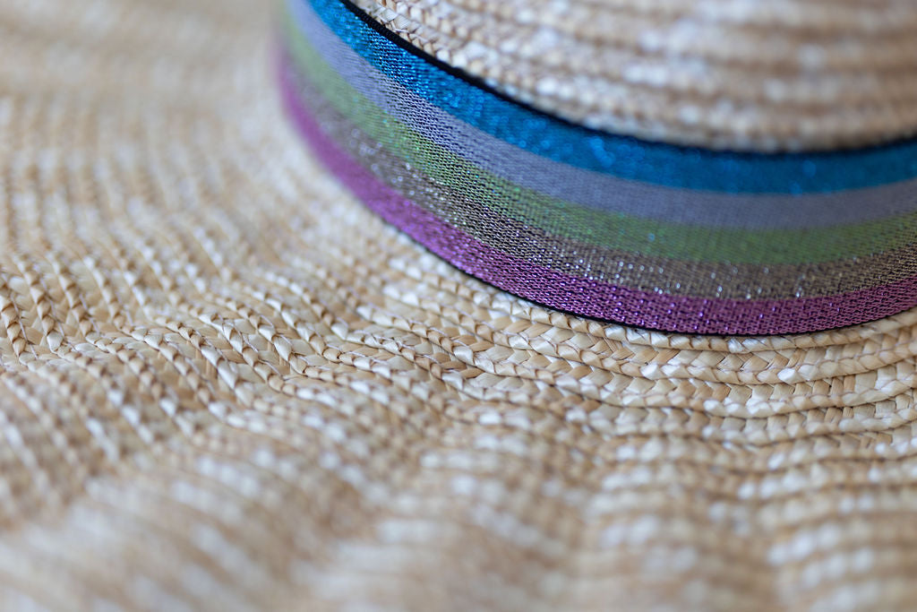 1.5” Summer Striped Shimmer Hat Band