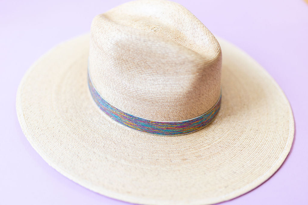 1” Cream Multi Shimmer Hat Band