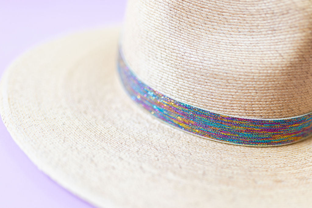 1” Cream Multi Shimmer Hat Band