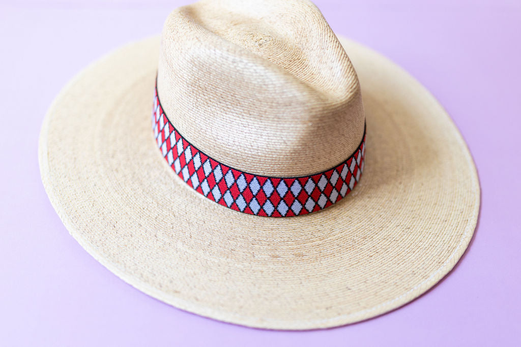 1.5” Red & White Diamond Hat Band