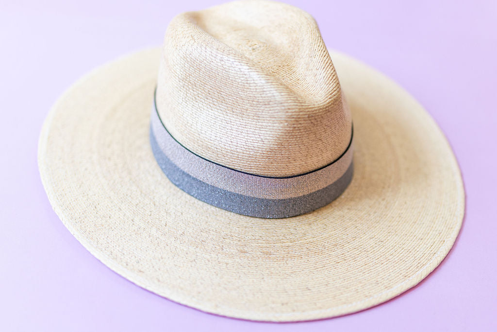 1.5” Pewter & Gold 2-Stripe Hat Band