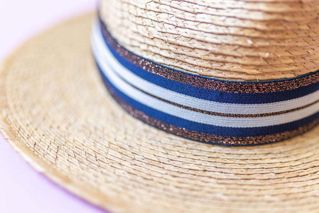 1.5” Navy & Copper Stripes Hat Band