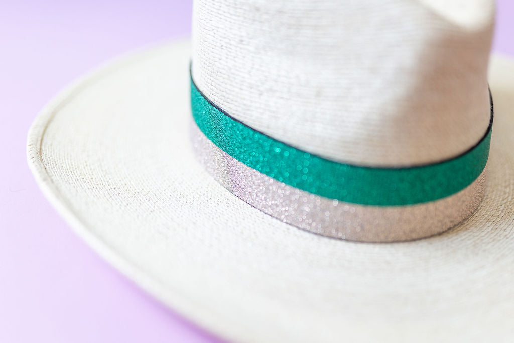 1.5” Green & Gold 2-Stripe Hat Band