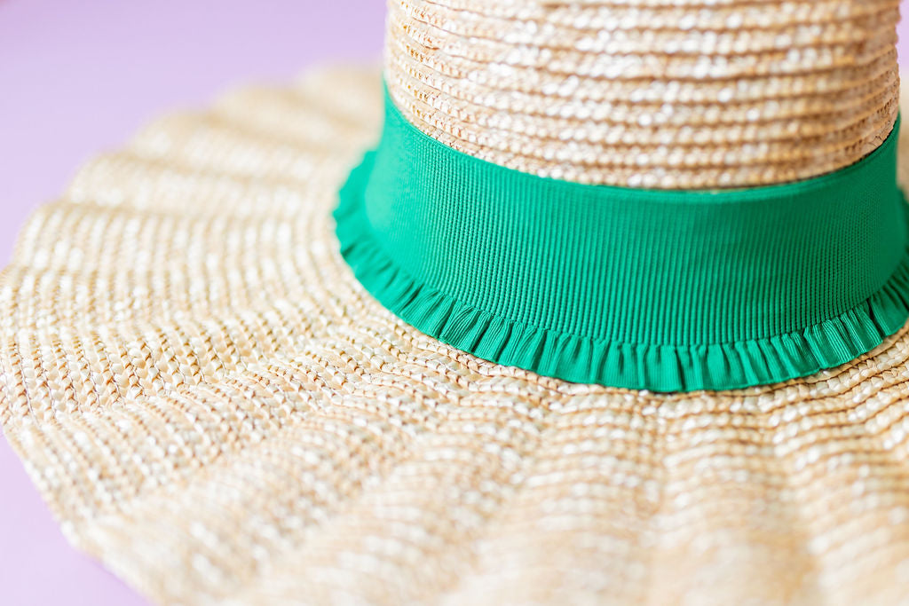 2” Green Ruffle Hat Band