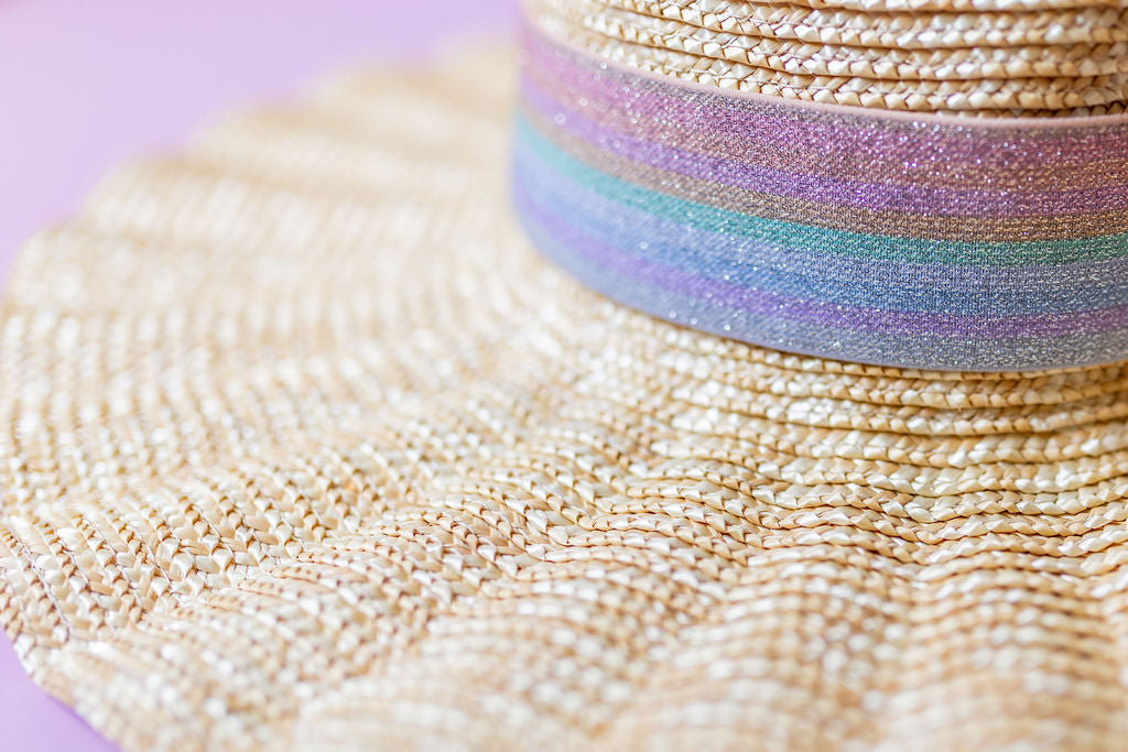 2” Pastel Shimmer Rainbow Hat Band