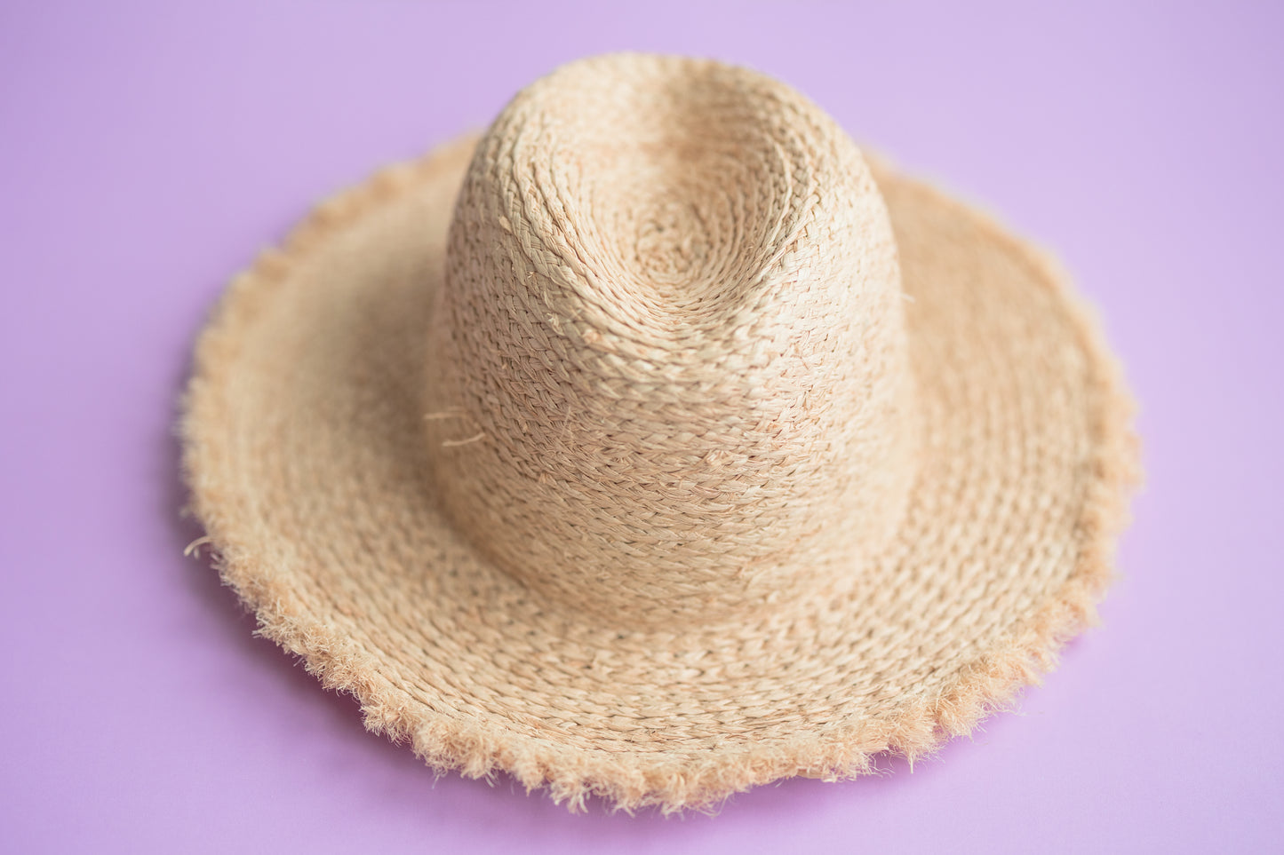 Raffia Straw Panama Hat with Fringe Edge