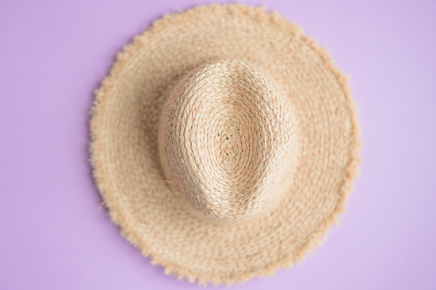 Raffia Straw Panama Hat with Fringe Edge