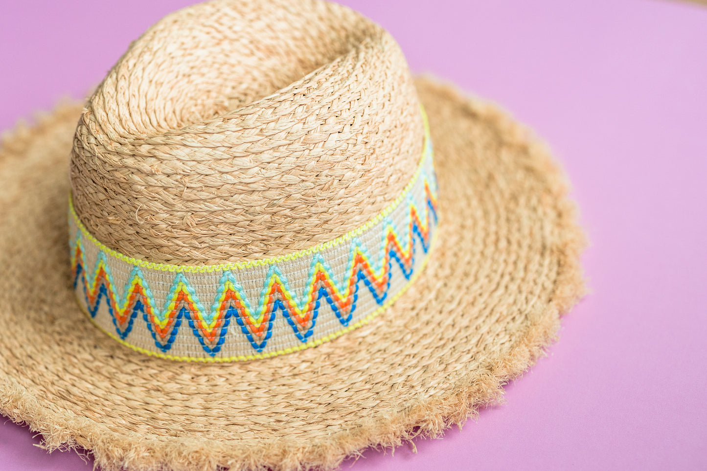 2” Aqua ZigZag Hat Band