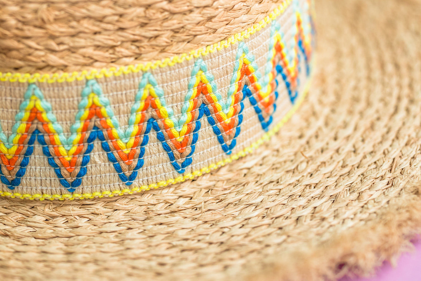 2” Aqua ZigZag Hat Band