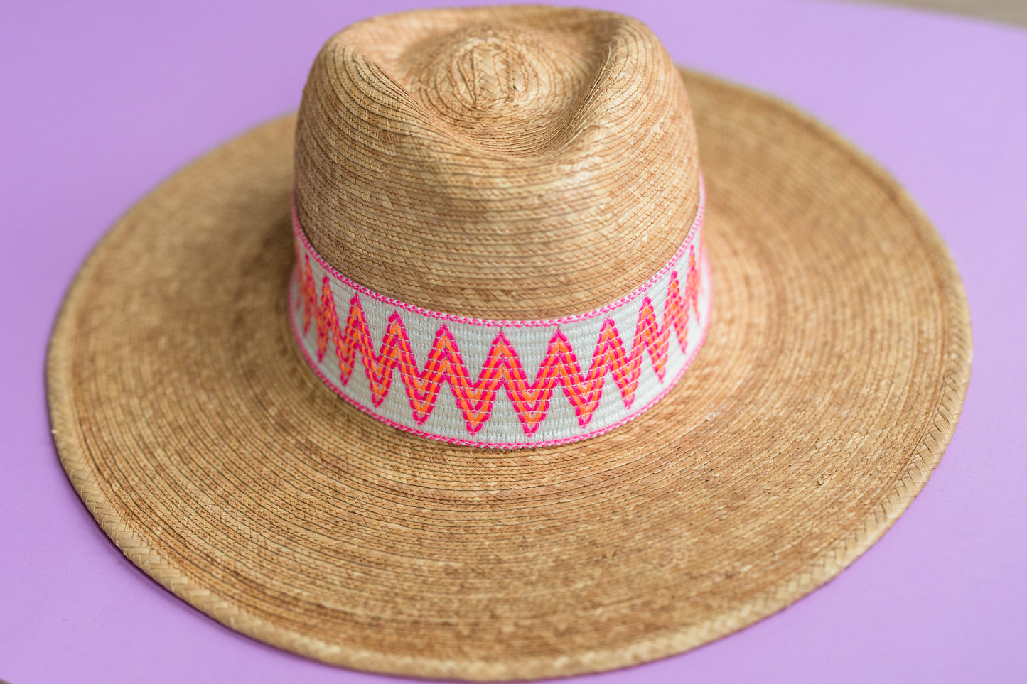 2” Pink and Orange Zigzag Band
