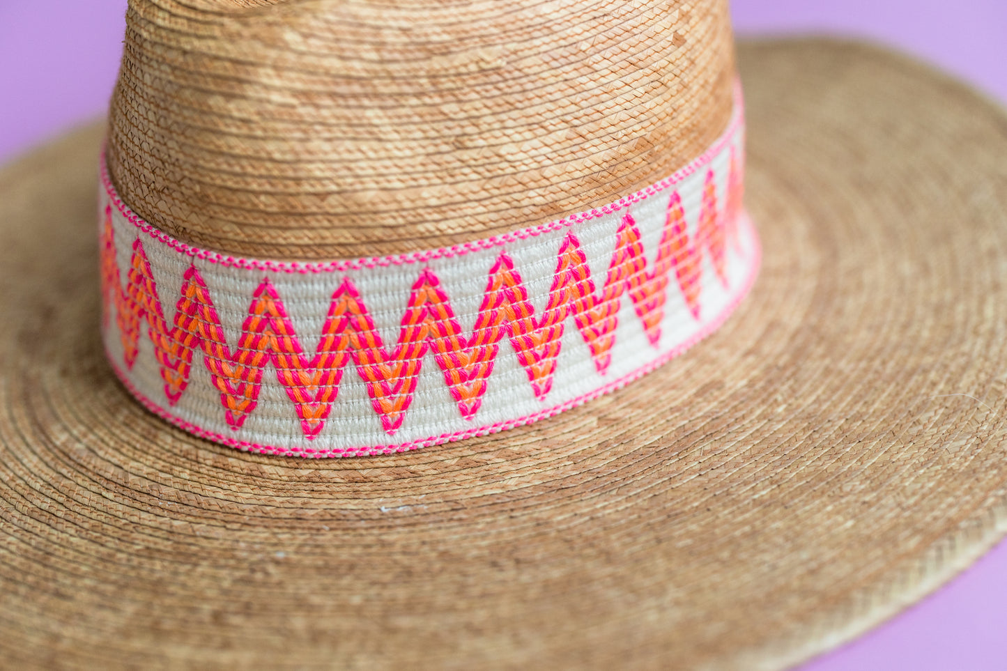 2” Pink and Orange Zigzag Band