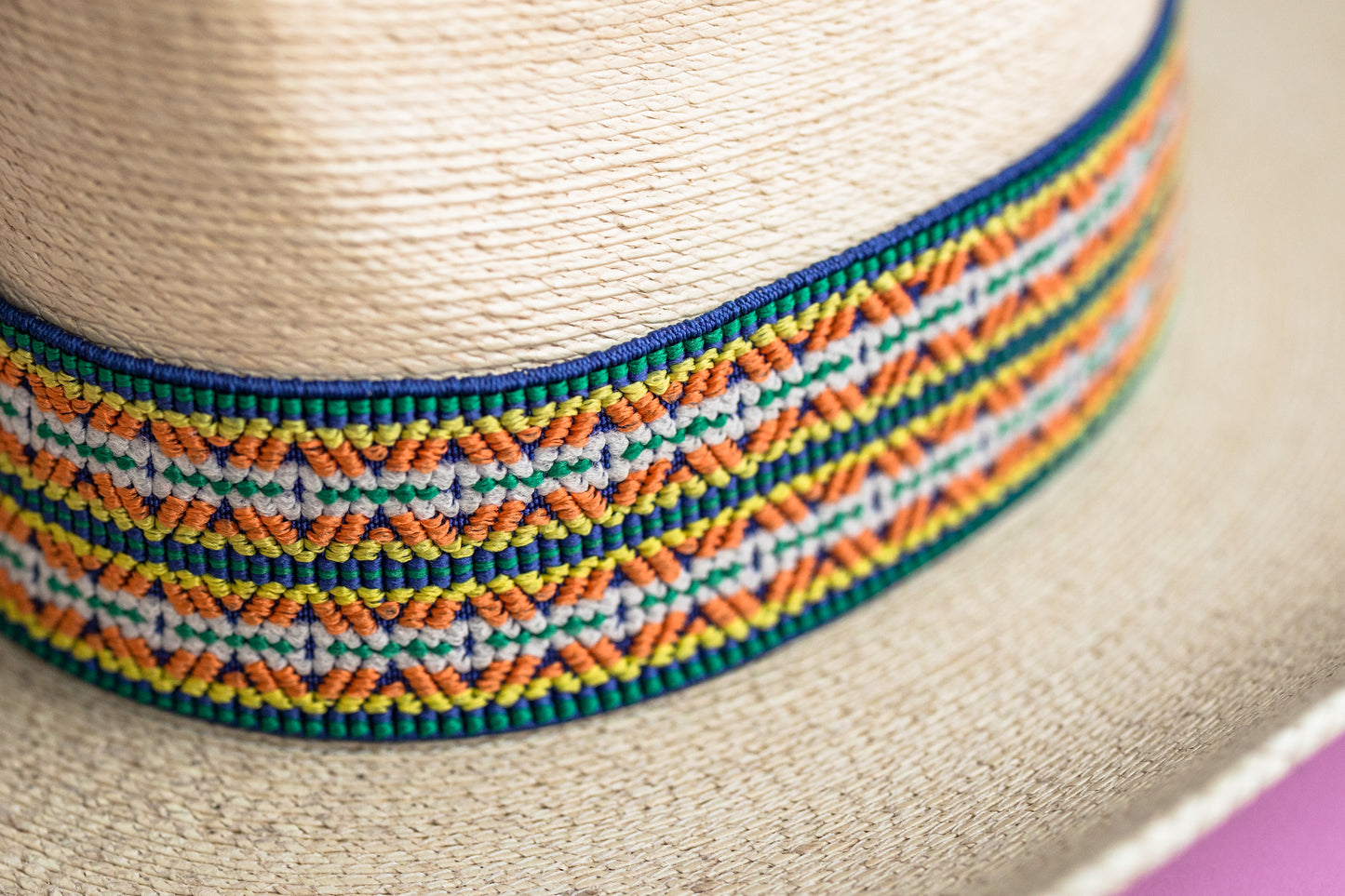 2” Reversible Blue and Orange Aztec Hat Band