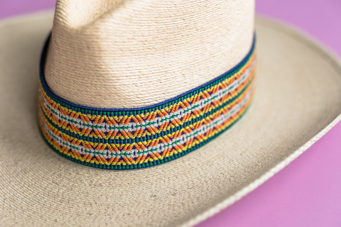 2” Reversible Blue and Orange Aztec Hat Band