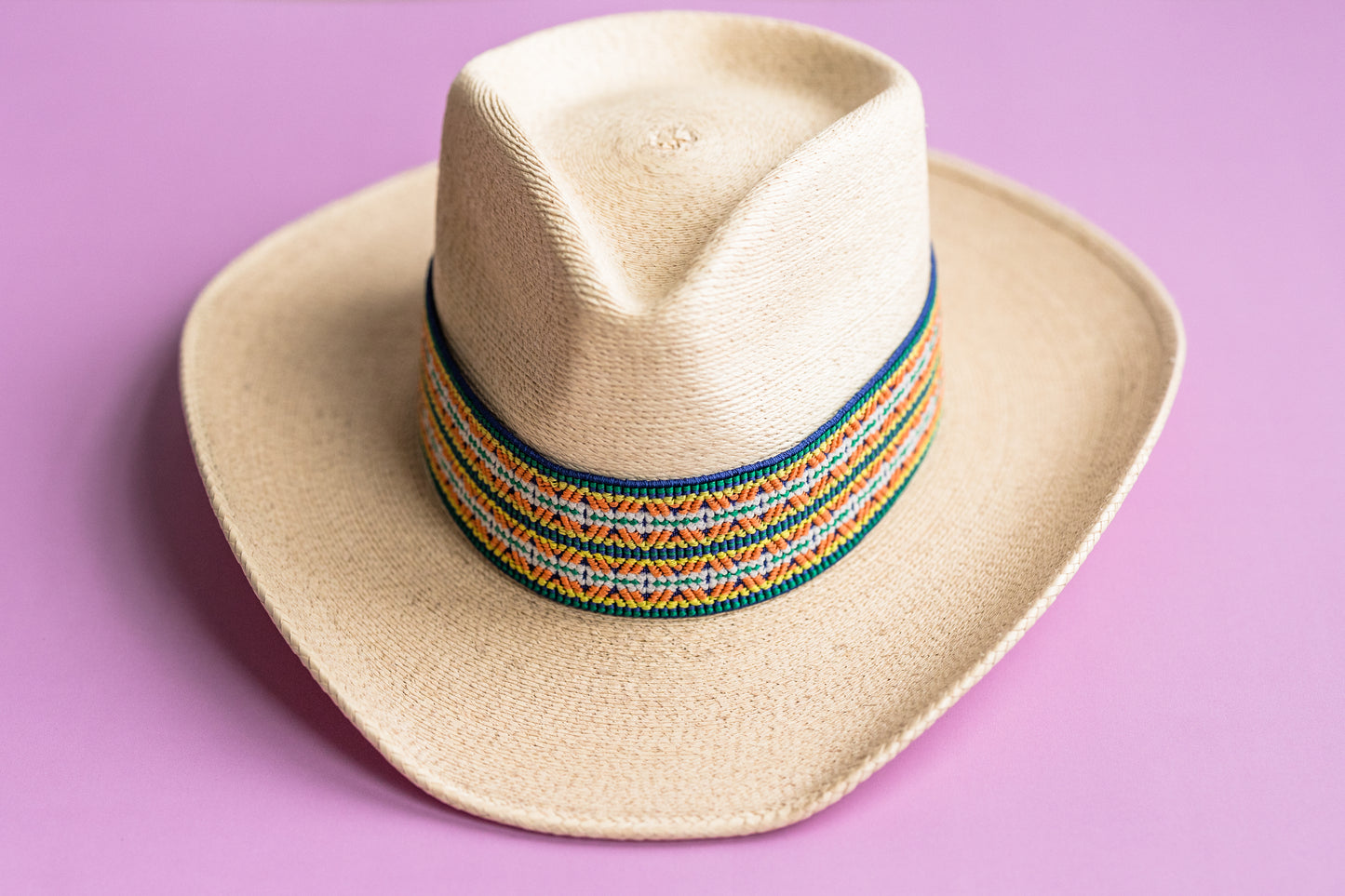 2” Reversible Blue and Orange Aztec Hat Band