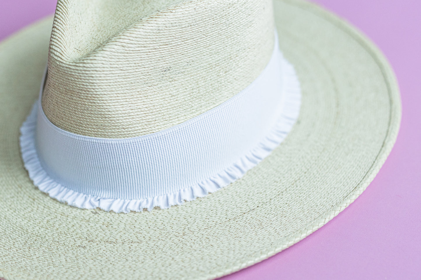 2” White Ruffle Hat Band