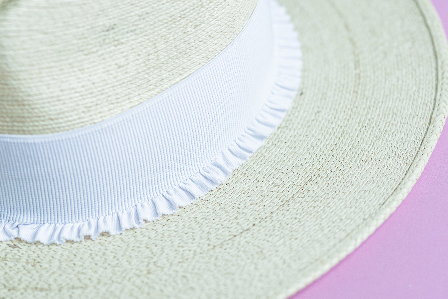 2” White Ruffle Hat Band
