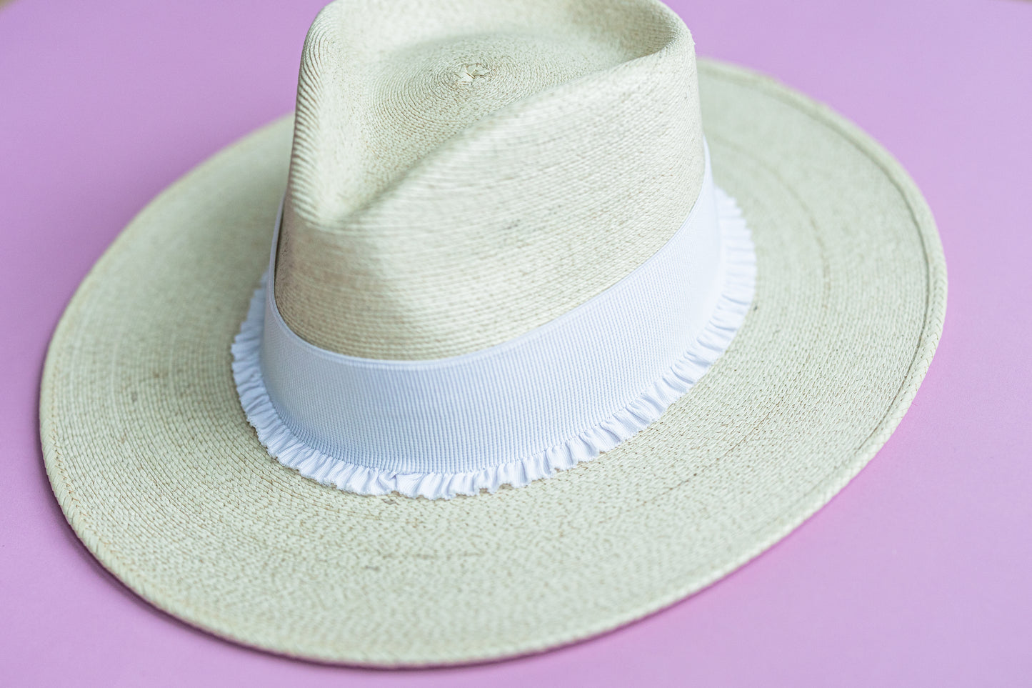2” White Ruffle Hat Band