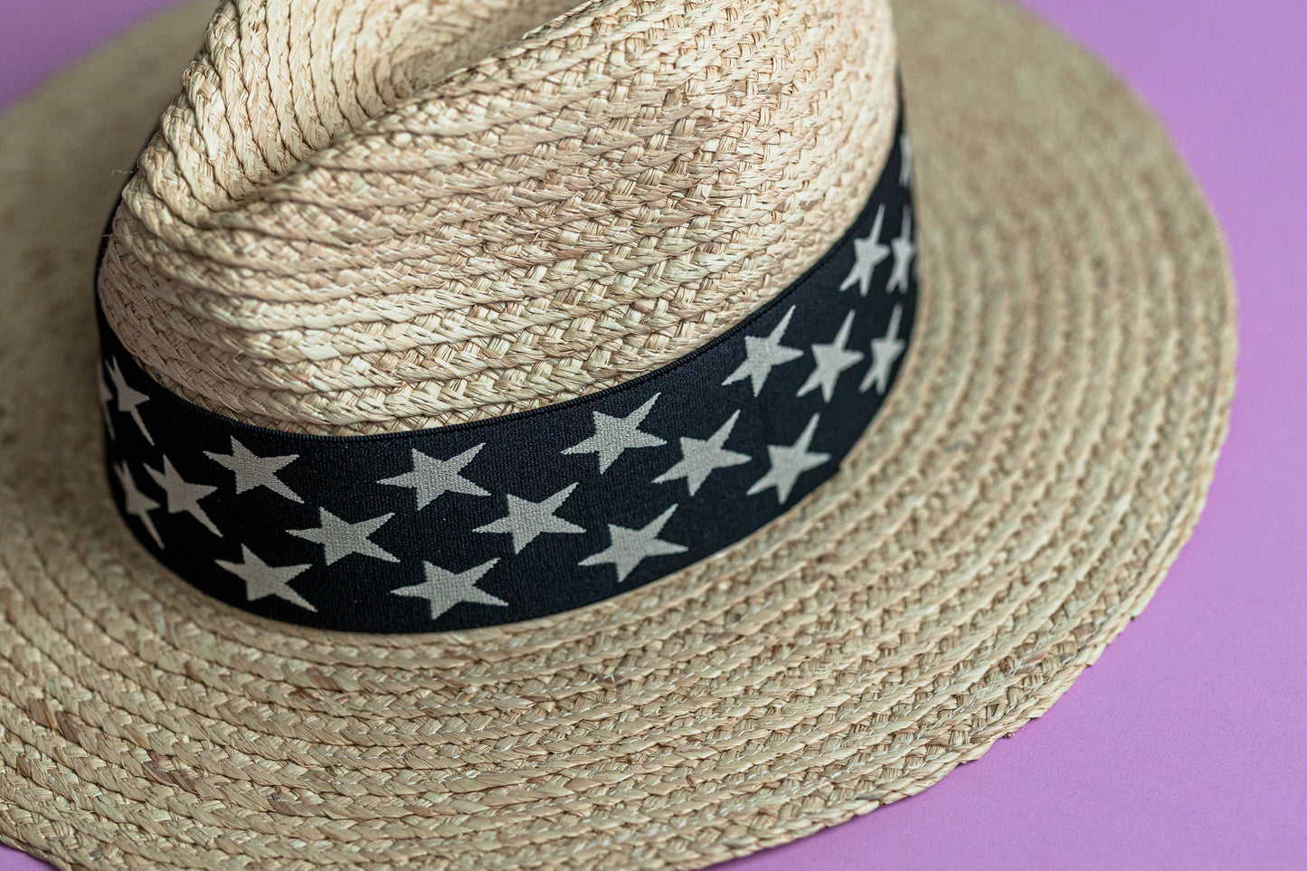 2” Reversible Black and Tan Stars Hat Band