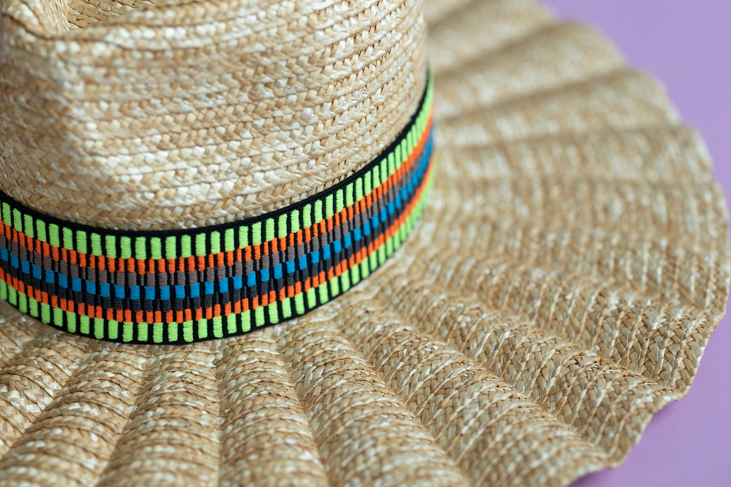 2” Neon Neutral Mini Stripe Hat Band