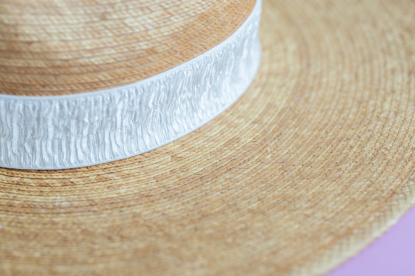 1.5” White Ruched Hat Band