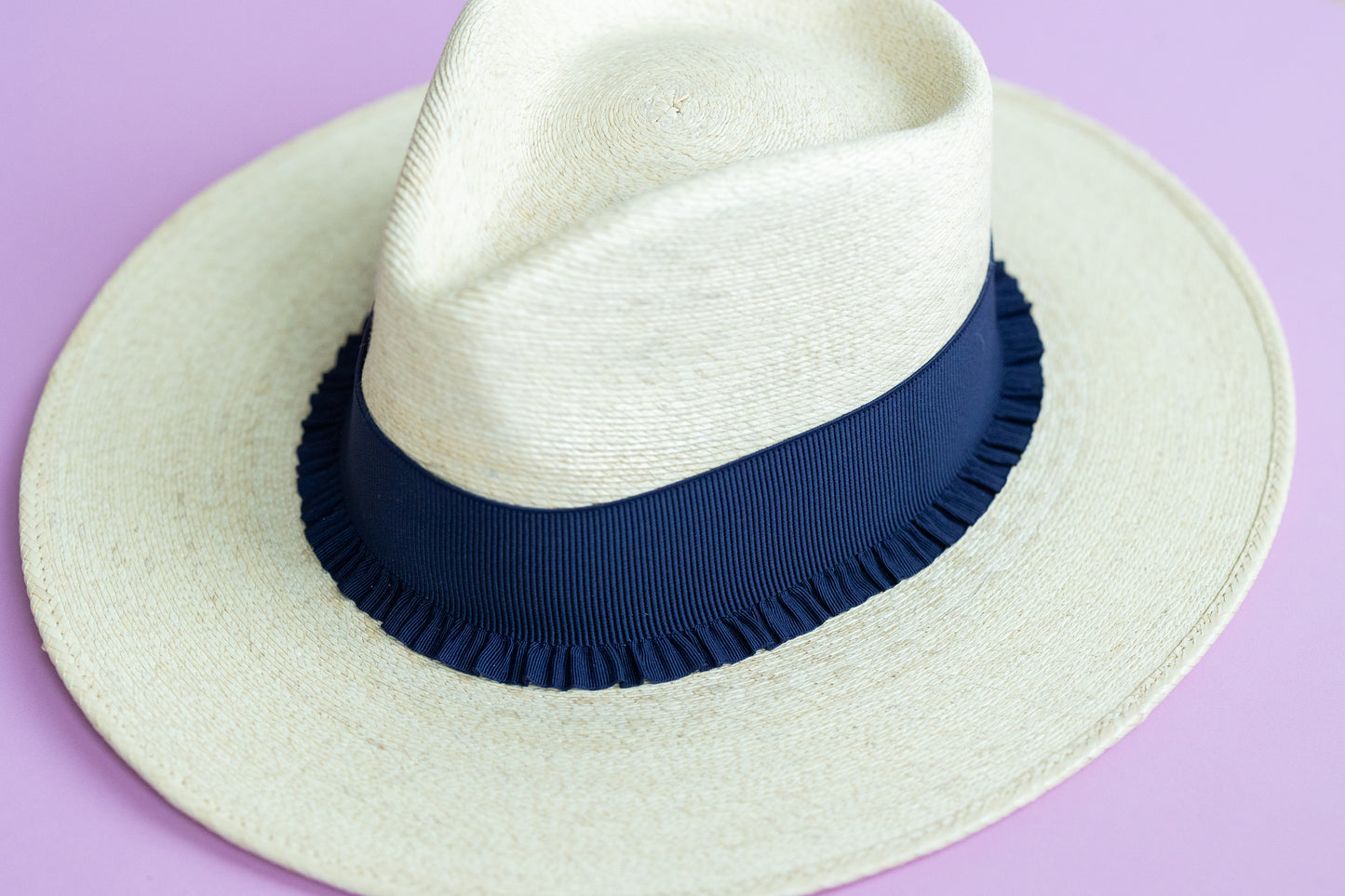 2” Navy Ruffle Hat Band