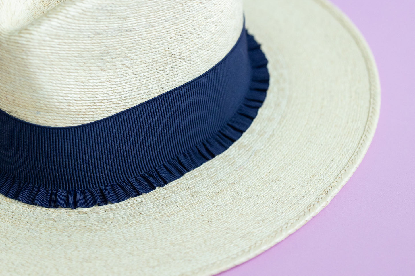 2” Navy Ruffle Hat Band