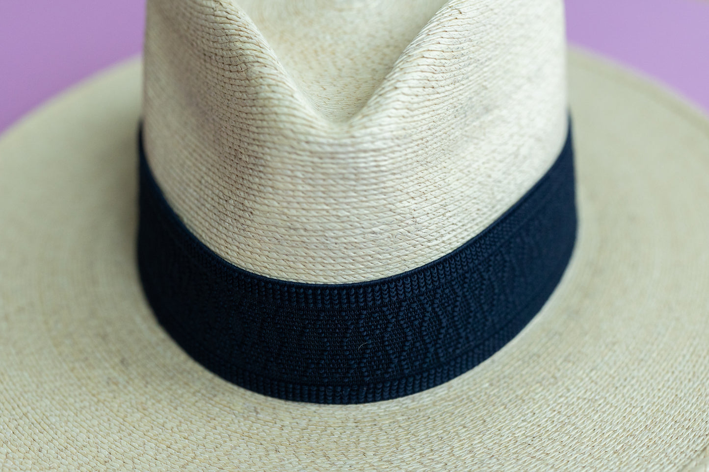 1.5” Jacquard Black Hat Band