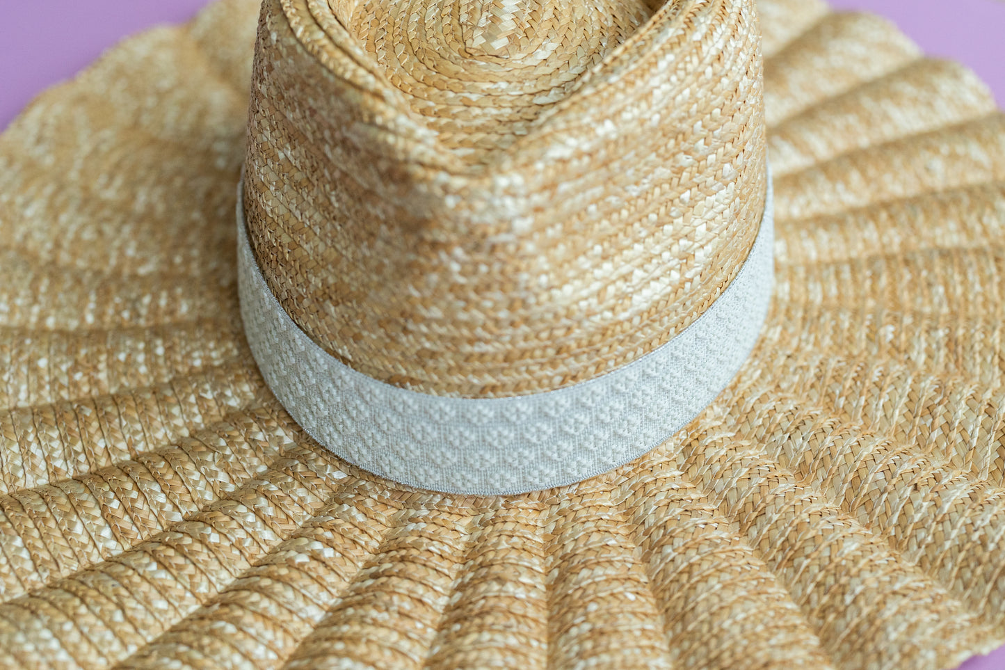 1.5” Ivory Textured Hat Band