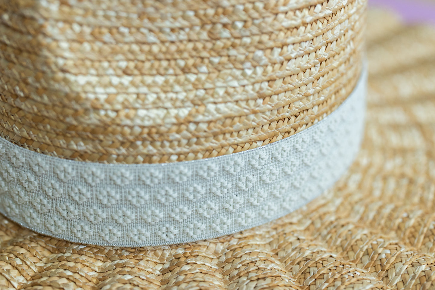 1.5” Ivory Textured Hat Band