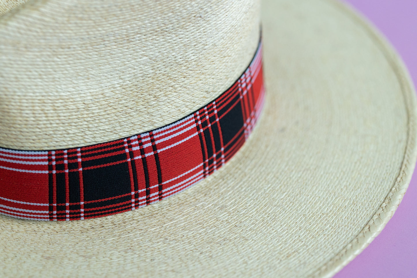 1.5” Red & Black Plaid Hat Band