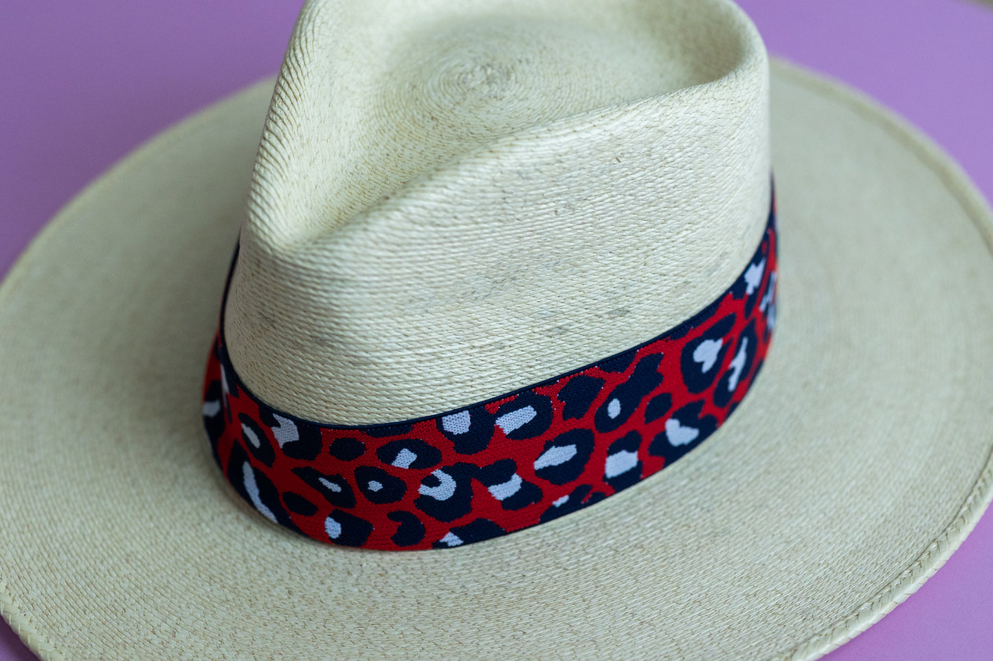 2” Red & Navy Leopard Hat Band