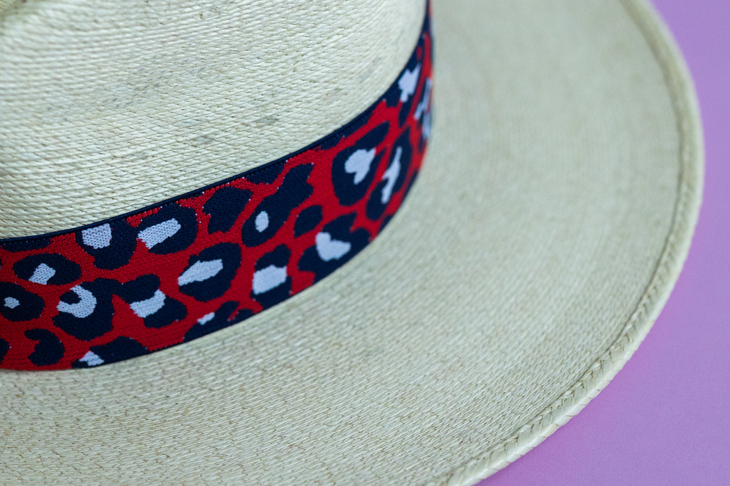 2” Red & Navy Leopard Hat Band