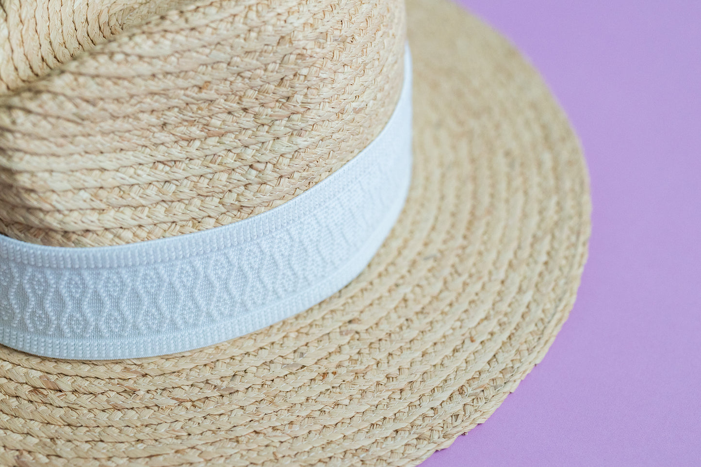 2” White Jacquard Hat Band