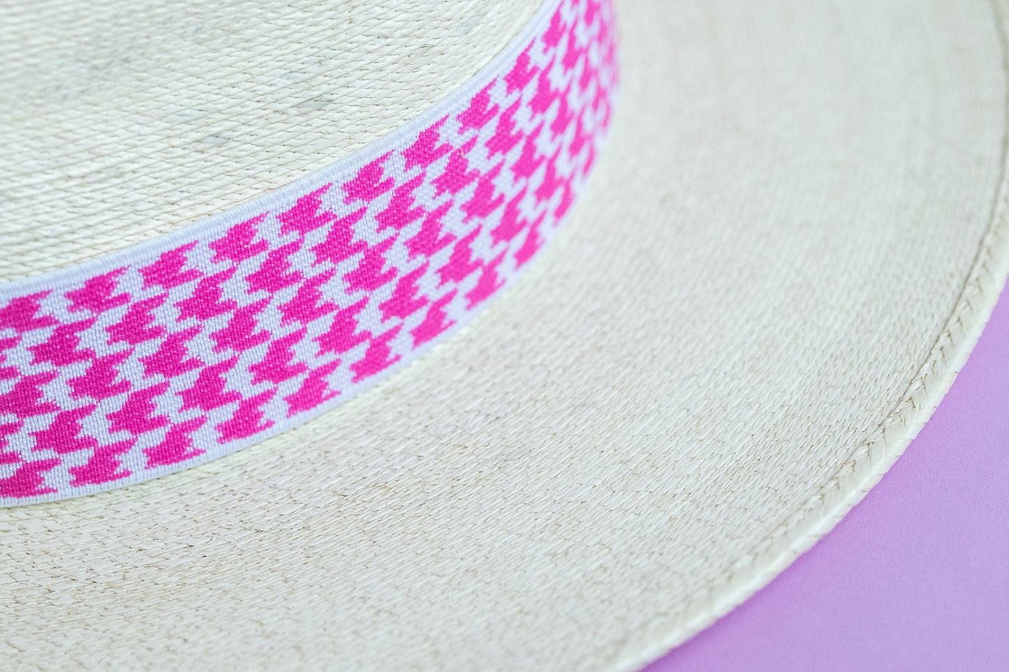 2” Hot Pink Houndstooth Hat Band