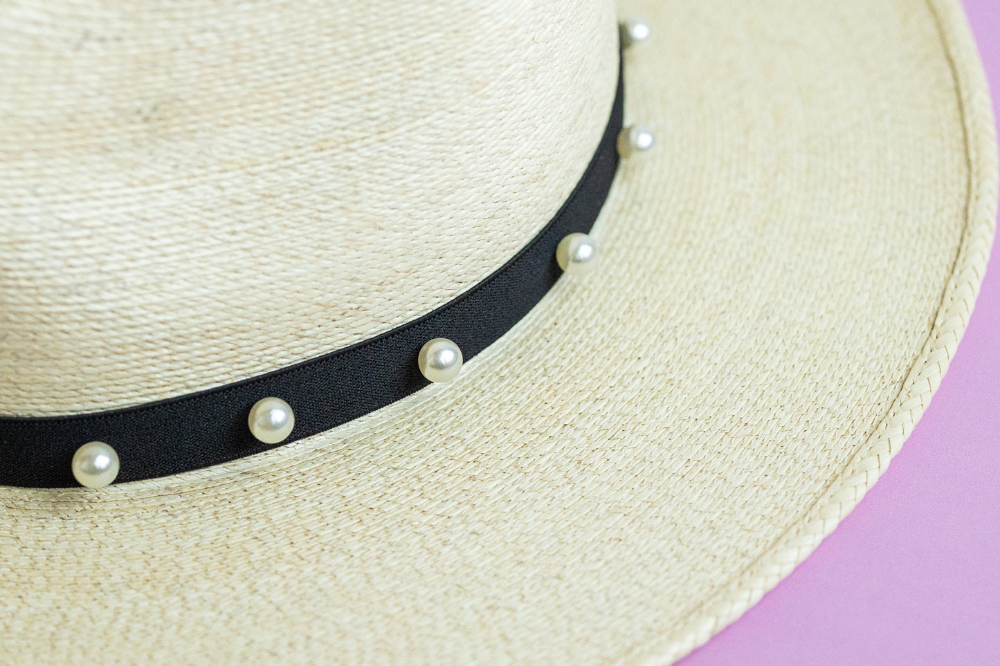 .75” Black Mini Pearl Hat Band