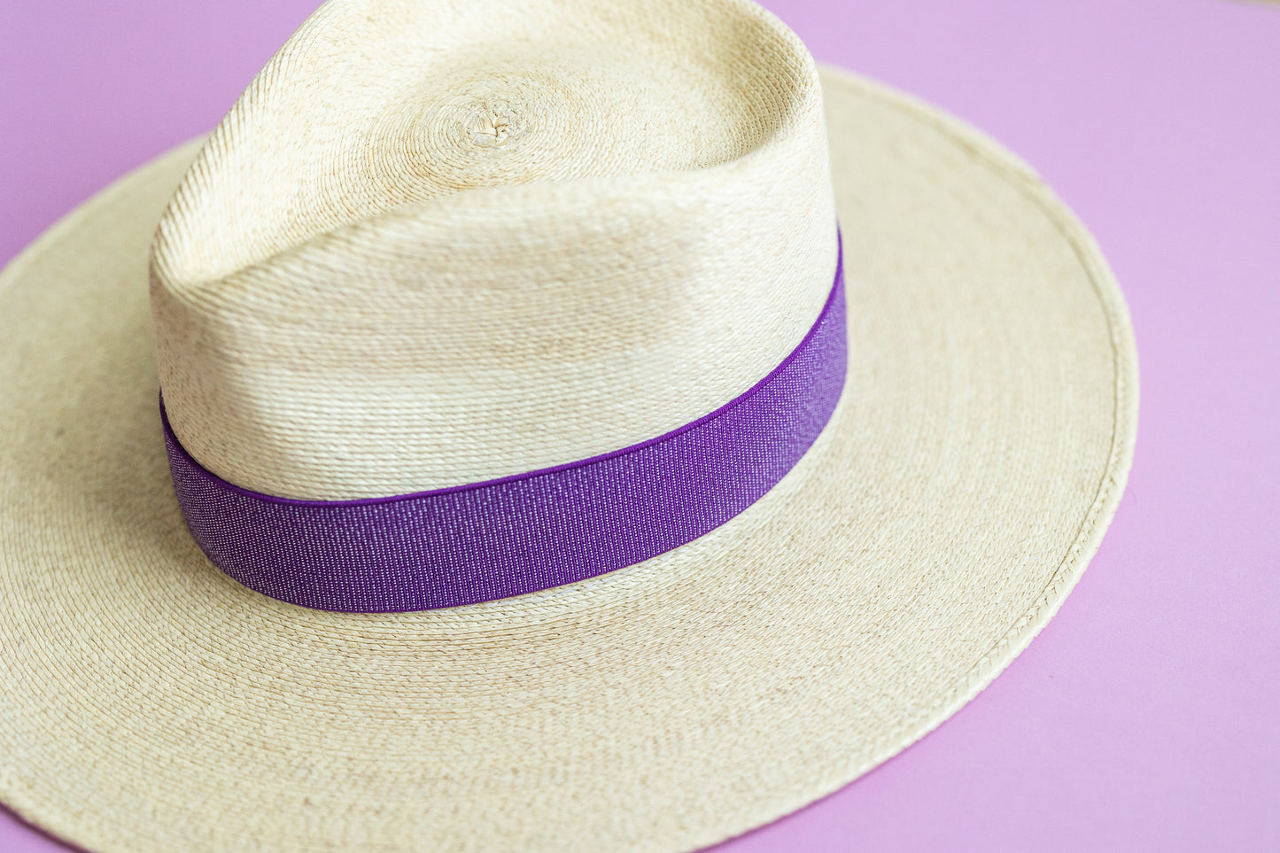 1.5” Purple Dotted Shimmer Hat Band