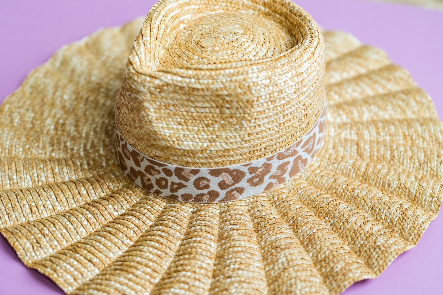 1.5” Tan Glitter Leopard Hat Band