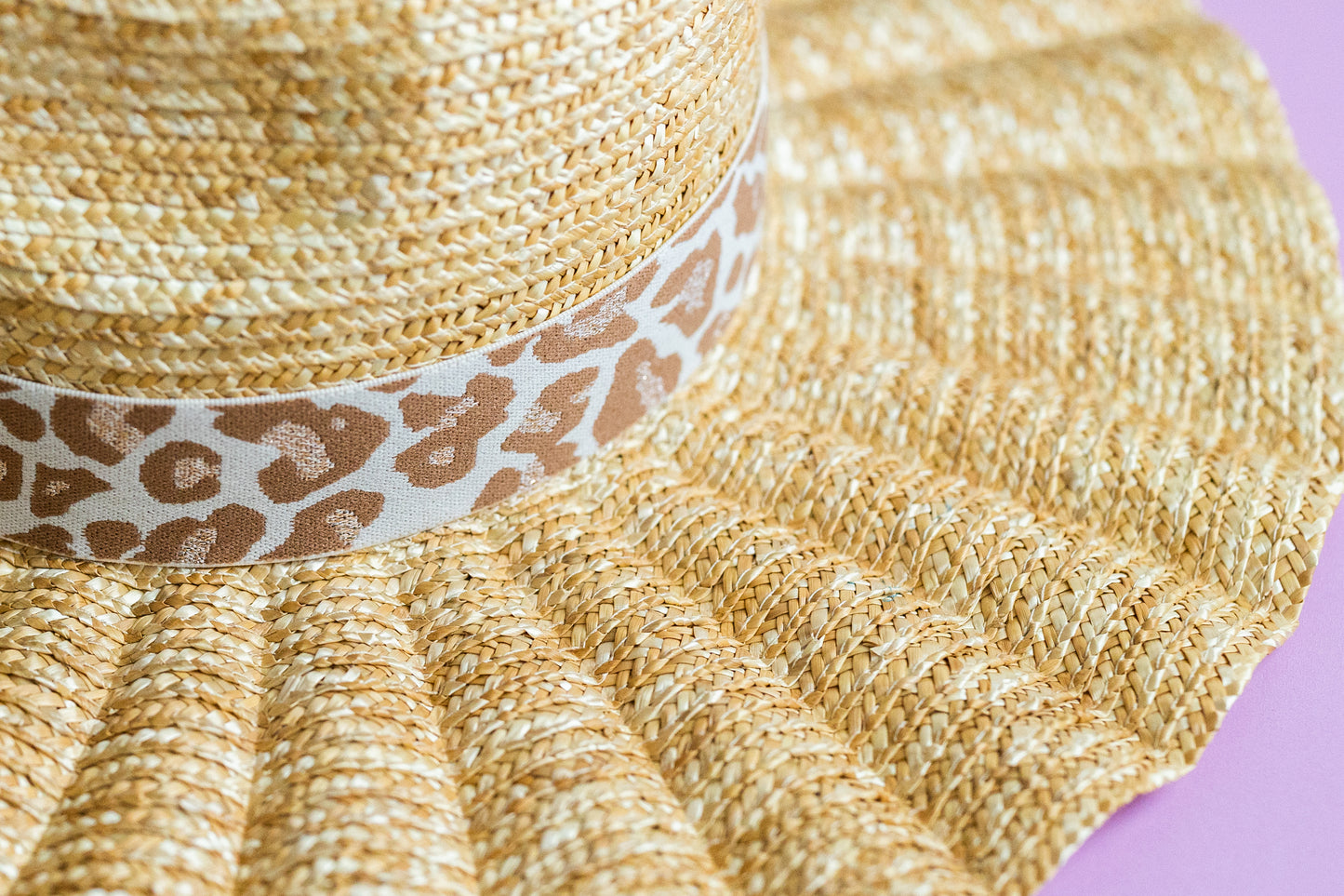 1.5” Tan Glitter Leopard Hat Band