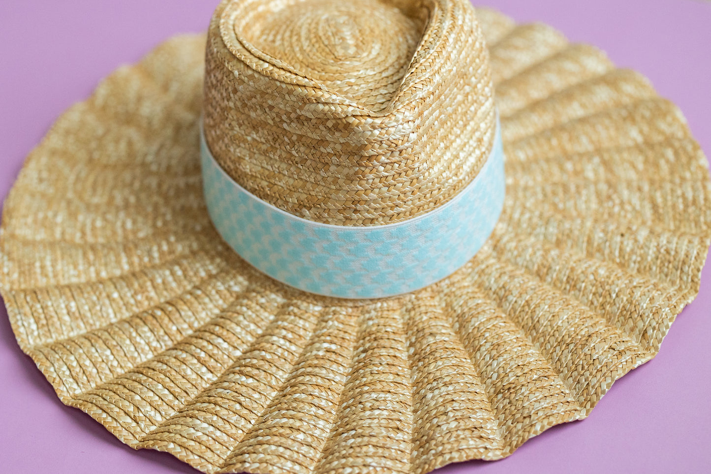 2” Aqua Houndstooth Hat Band
