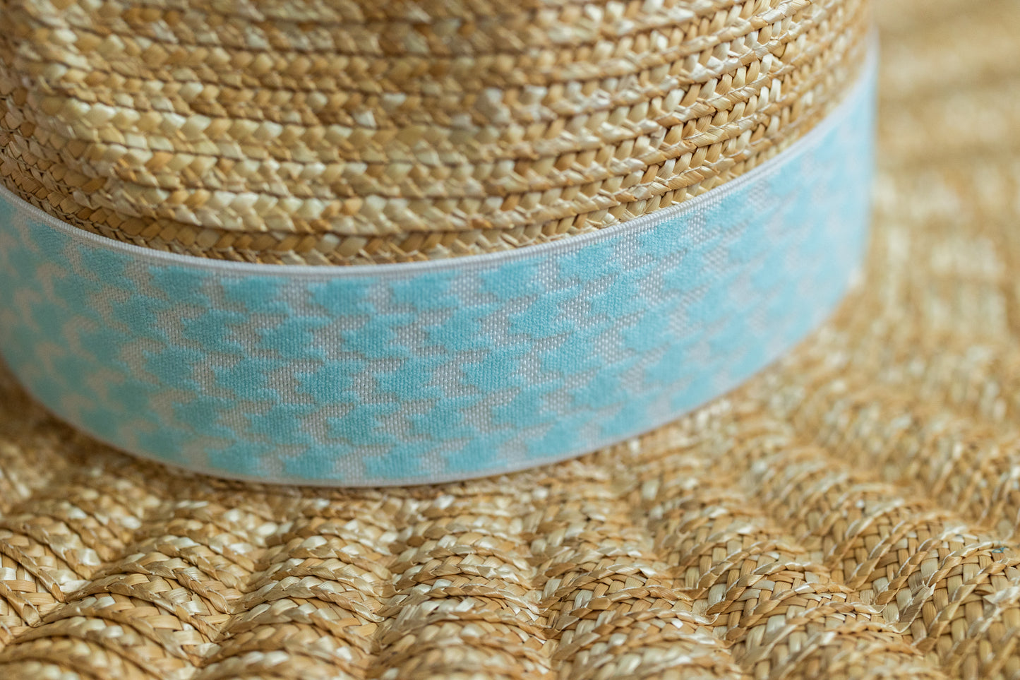 2” Aqua Houndstooth Hat Band