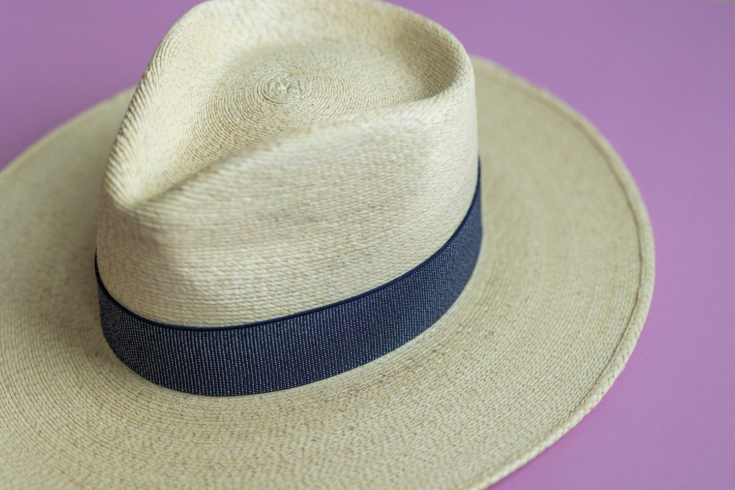 1.5” Navy Dotted Shimmer Hat Band