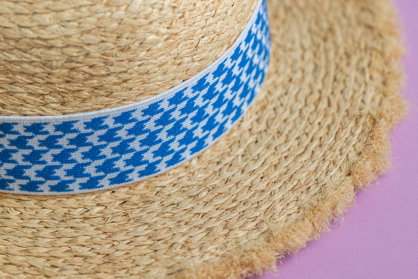 2” Blue Houndstooth Hat Band