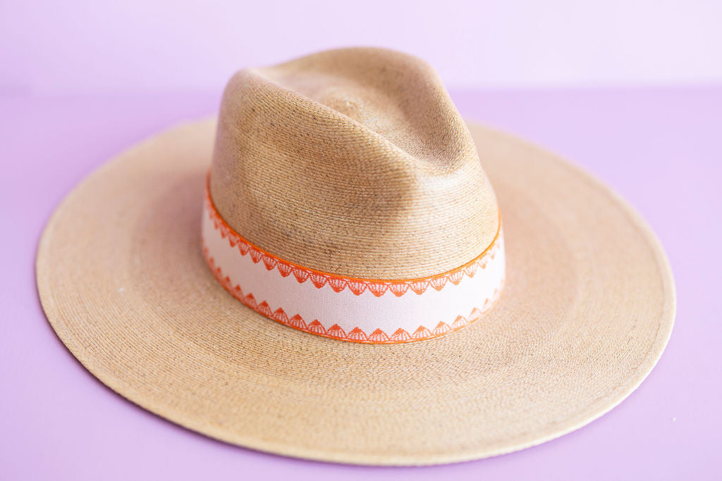 Orange and White Blanket Stitch Band